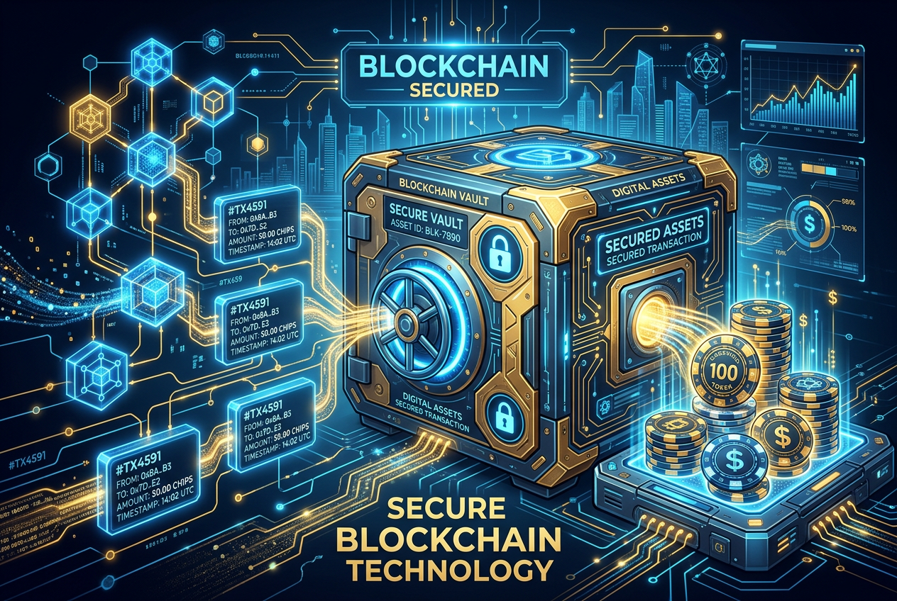 Schéma bezpečnosti blockchainových plateb v krypto kasinu