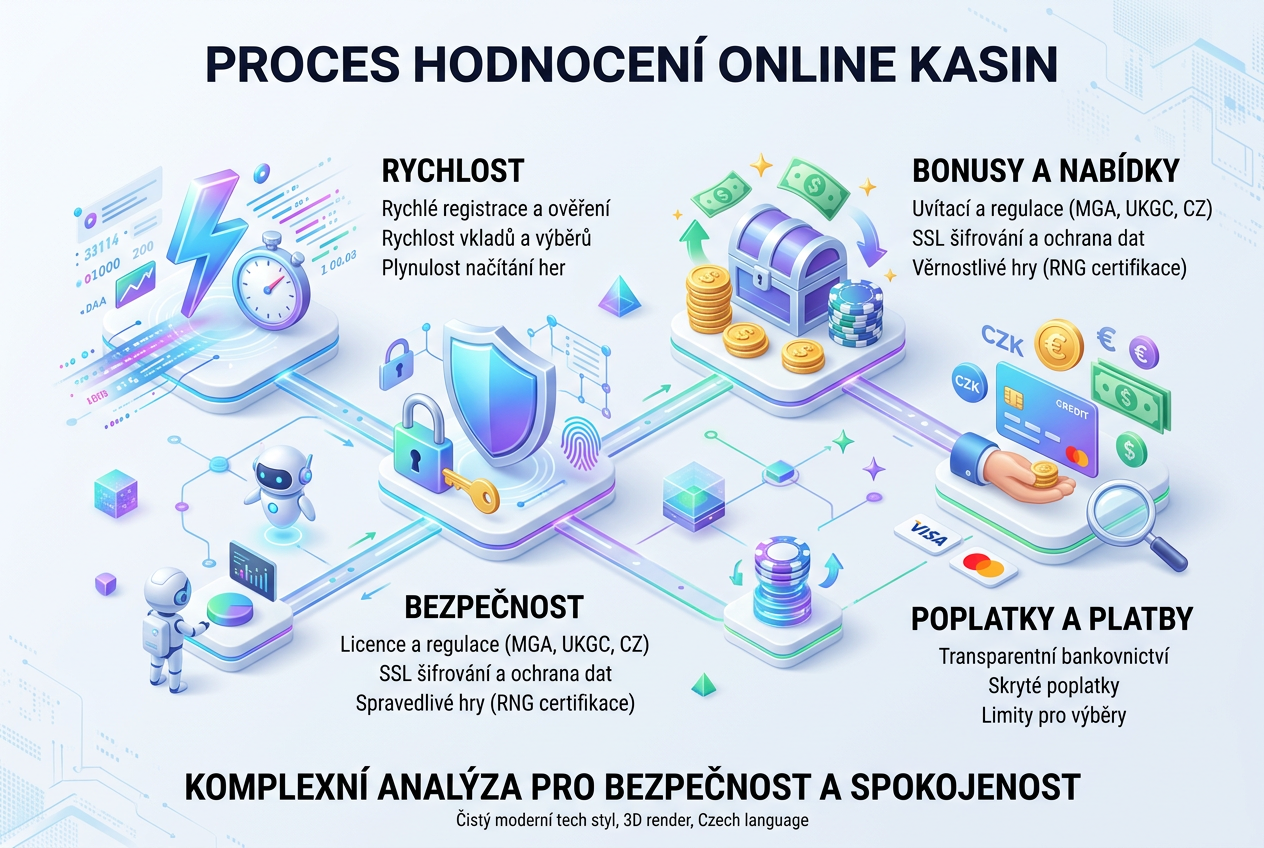 Pracovní postup testování a hodnocení kvality online kasin s důrazem na bezpečnost a rychlost plateb
